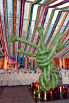 Painted Backdrop and Ceiling Ribbons